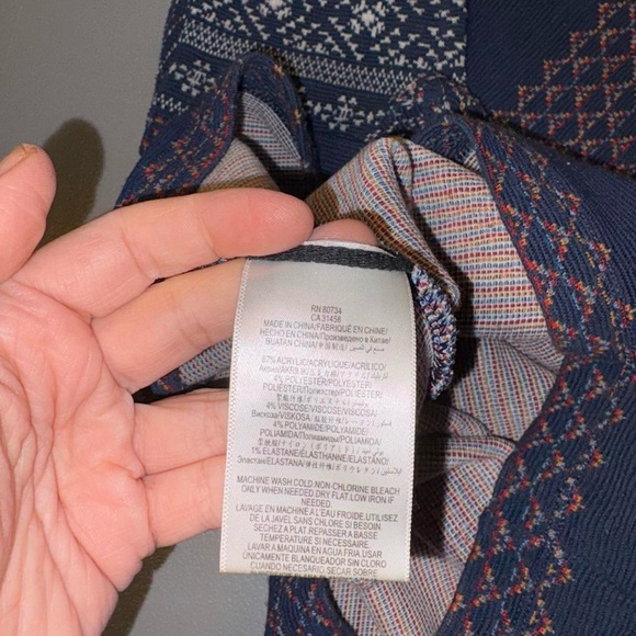 BCBGMaxAzria Navy Patterned Midi Dress - Picture 8 of 9